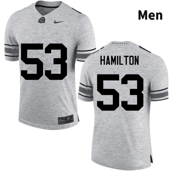 Men's Ohio State Buckeyes #53 Davon Hamilton Gray Game College Stitched Football Jersey 23ZF045BS